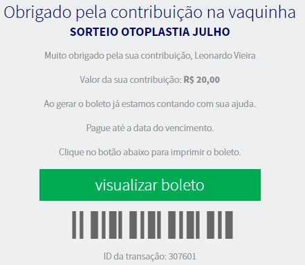 Você verá essa mensagem para visualizar o documento e fazer o pagamento vaquinha-projeto-sonhar-mensagem-boleto